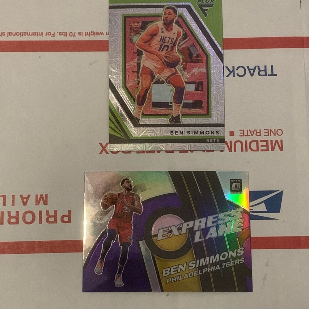 Ben Simmons Trading 2 Card Set - Flux and Optic Panini